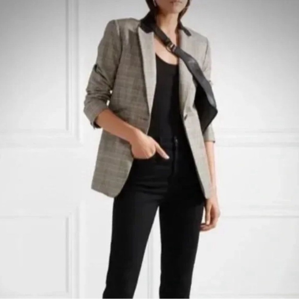 Rag & Bone Ridley Peak-Lapel One-Button Plaid Blazer